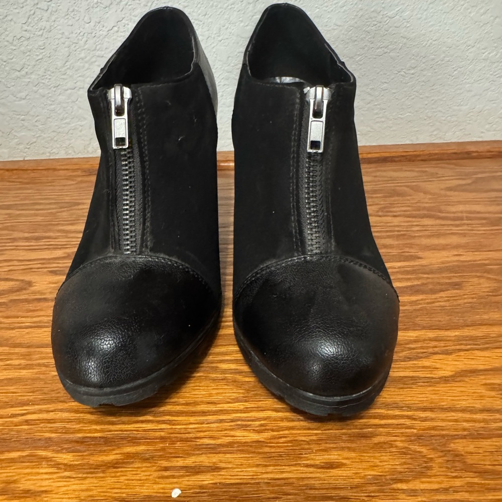 Black Zippered Ankle Boots